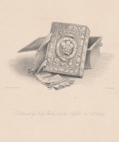 Bibbia usata da Re Carlo I sul patibolo il 30 gennaio 1649, incisa da C.J. Smith da Hugh Irvine