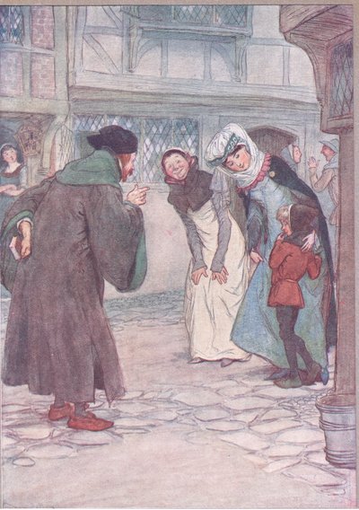 Avanti, rispondi al tuo padrone, non avere paura, illustrazione da Le allegre comari di Windsor, 1910 da Hugh Thomson