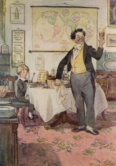 David Copperfield e il cameriere a Yarmouth da Hugh Thomson