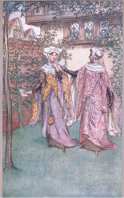 Ecco il fratello gemello della tua lettera (illustrazione da Le allegre comari di Windsor, 1910) da Hugh Thomson