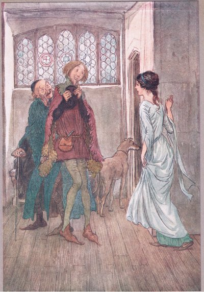 Avevo un padre, signora Anne: mio zio può raccontarvi buoni scherzi su di lui, illustrazione da Le allegre comari di Windsor, 1910 da Hugh Thomson