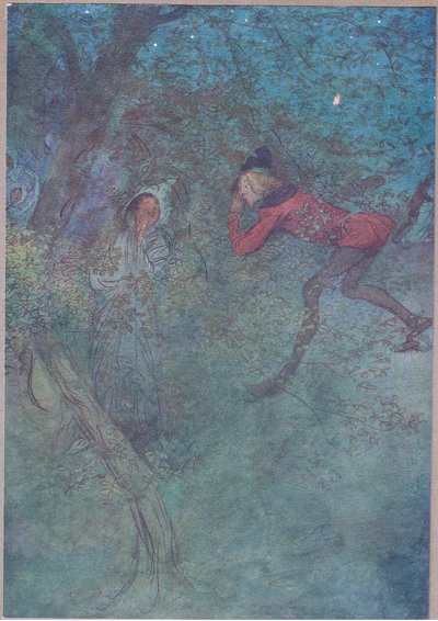 Sono andato da lei e ho gridato Mamma e lei ha gridato Budget, illustrazione da Le allegre comari di Windsor, 1910 da Hugh Thomson