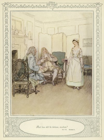 Illustrazione per She Stoops to Conquer di Goldsmith da Hugh Thomson