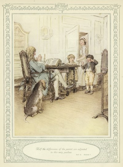 Illustrazione per She Stoops to Conquer di Goldsmith da Hugh Thomson