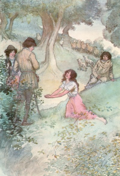 Illustrazione per Come vi piace di Shakespeare (litografia a colori) da Hugh Thomson