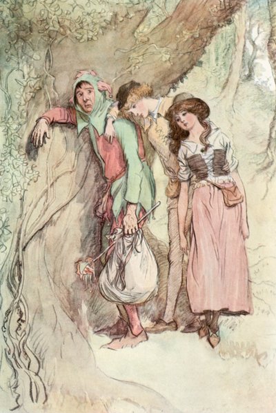 Illustrazione per Come vi piace di Shakespeare (litografia a colori) da Hugh Thomson