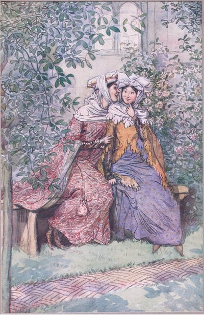 Consultiamoci insieme contro questo cavaliere grasso (illustrazione da Le allegre comari di Windsor, 1910) da Hugh Thomson