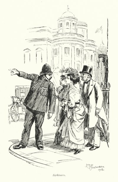 Londra: Turisti (litografia a colori) da Hugh Thomson