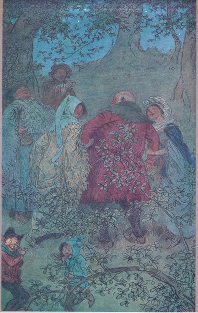 Ora, buon Sir John, come vivono le vostre mogli di Windsor, illustrazione da Le allegre comari di Windsor, 1910 da Hugh Thomson
