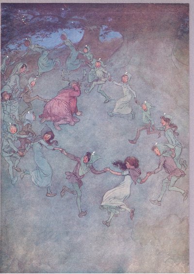 Allora lasciate che tutti lo circondino, illustrazione da Le allegre comari di Windsor, 1910 da Hugh Thomson