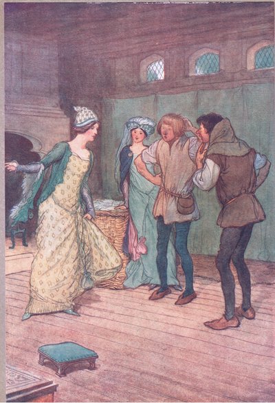 Svuotatelo nel fosso fangoso, illustrazione da Le allegre comari di Windsor, 1910 da Hugh Thomson