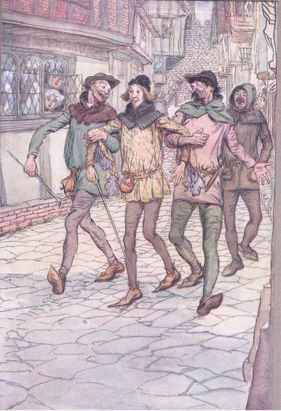 Mi portarono in una taverna (illustrazione da Le allegre comari di Windsor, 1910) da Hugh Thomson