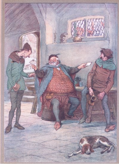 Questa lettera alla signora Page e tu questa alla signora Ford (illustrazione da Le allegre comari di Windsor, 1910) da Hugh Thomson