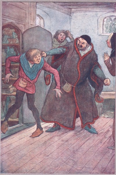 Villano! Ladrone! (Tirando fuori Simple) (illustrazione da Le allegre comari di Windsor, 1910) da Hugh Thomson