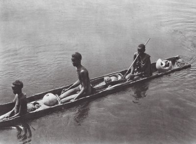 Africa: Piroga Nuer sul Bahr el Zeraf da Hugo Adolf Bernatzik