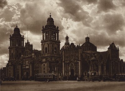 Messico: Capitale Mejico, La catedral (foto b/n) da Hugo Brehme