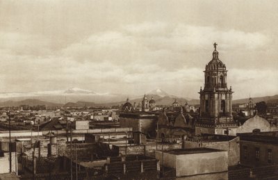 Messico: Capitale Mejico, vista parziale orientale (foto b/n) da Hugo Brehme