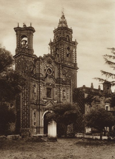 Messico: Chiesa di San Francisco, vista precedente (foto b/n) da Hugo Brehme