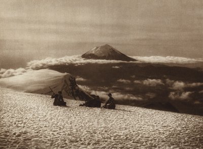 Messico: Iztaccihuatl con vista da Popocatepetl (foto b/n) da Hugo Brehme