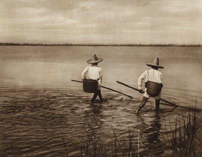 Messico: pescatori sul lago Chapala (foto b/n) da Hugo Brehme