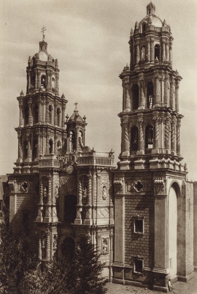 Messico: San Luis de Potosi, La Catedral (foto b/n) da Hugo Brehme