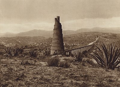 Messico: antica condotta idrica spagnola di Los Remedios (foto b/n) da Hugo Brehme