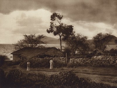 Messico: vista sul lago Chapala (foto b/n) da Hugo Brehme