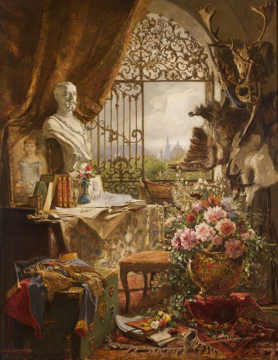 Natura morta con busto del principe ereditario Rodolfo da Hugo Charlemont