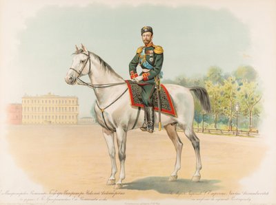 Ritratto equestre di Nicola II di Russia da Hugo Karlovich Bakmanson