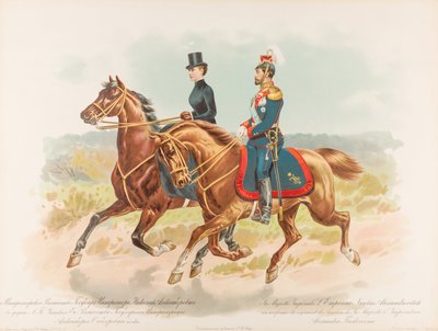 Ritratto equestre di Nicola II di Russia da Hugo Karlovich Bakmanson