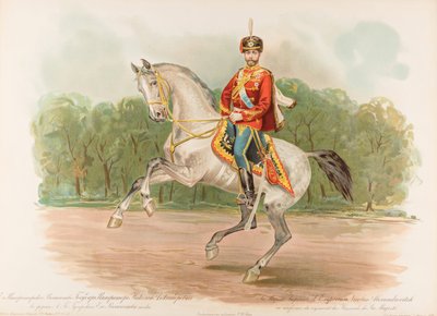 Ritratto equestre di Nicola II di Russia da Hugo Karlovich Bakmanson