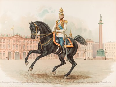 Ritratto equestre di Nicola II di Russia da Hugo Karlovich Bakmanson