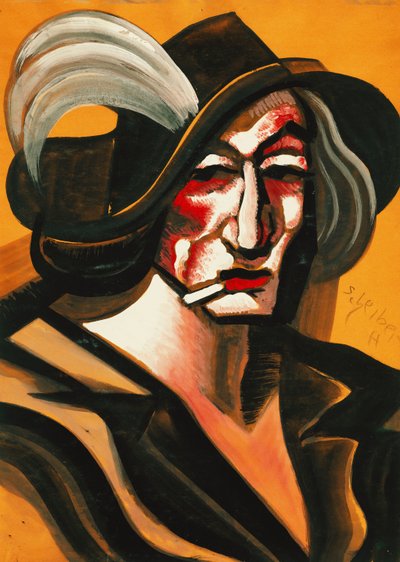 Signora con cappello da Hugo Scheiber
