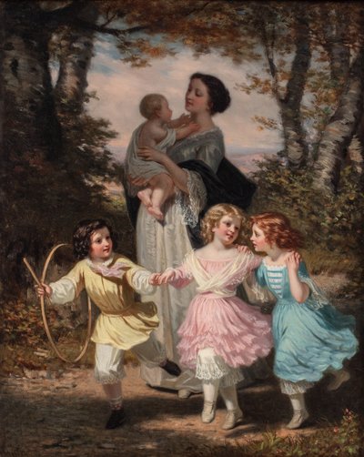 Madre e figli, c.1840-80 da Hugues Merle
