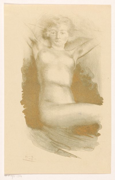 Donna nuda seduta da Huib Luns