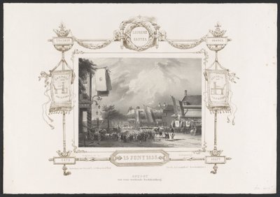 Processione con una tipografia, 1836 da Huib van Hove Bz