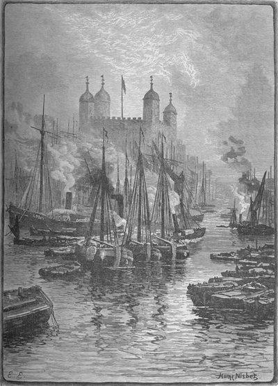 Veduta della Torre dal London Bridge, 1890 da Hume Nisbet