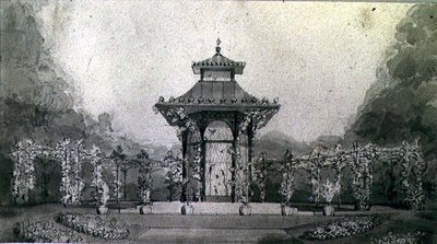 Progetto per un aviario e pergola in stile cinese da Humphry Repton