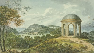 Scena vicino al Tempio, dal Libro Rosso per Antony House, c.1812 da Humphry Repton
