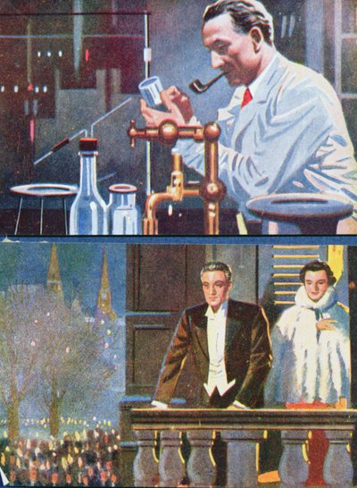 Albert von Szent-Gyorgyi (1893-96) nel suo laboratorio e celebrazione della vittoria del Premio Nobel nel 1937 da Hungarian School