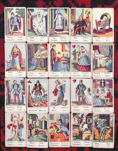 Carte LeNormand in quattro lingue (ungherese, tedesco, serbo e croato), fine del XIX secolo da Hungarian School