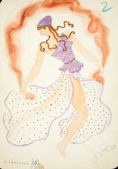 Tancosno, disegno per "Die ägyptische Helena" di Richard Strauss da Hungarian School