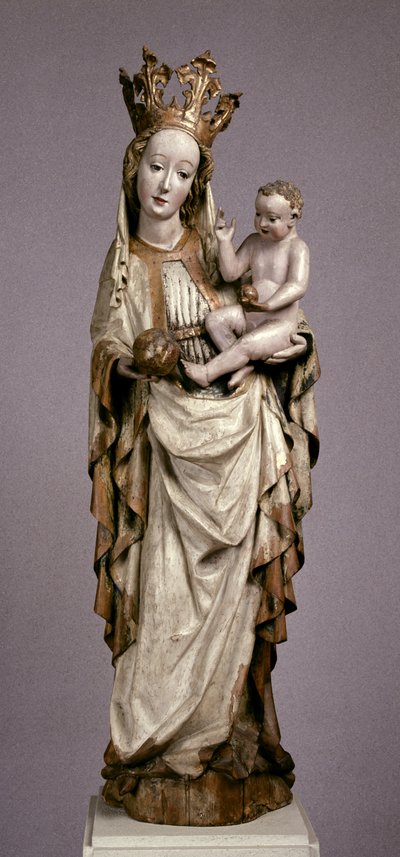 La Vergine e il Bambino dalla Chiesa dei Santi Filippo e Giacomo a Toporc, c.1420 (legno dipinto e dorato) da Hungarian School