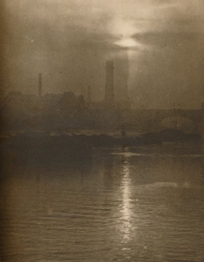 Nebbie di una sera londinese sulla riva del Surrey presso il Ponte di Waterloo, ca. 1935 da Huson