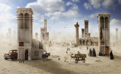 Cittadina del deserto da Hussain Buhligaha
