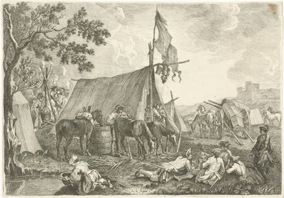 Paesaggio con un accampamento militare da Hyacinth de La Pegna
