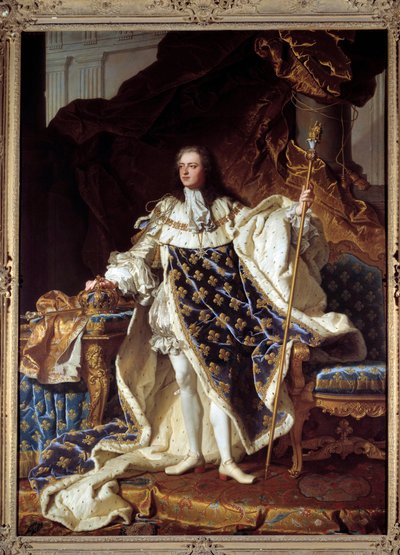 Ritratto a figura intera di Luigi XV in abiti da incoronazione da Hyacinthe Francois Rigaud