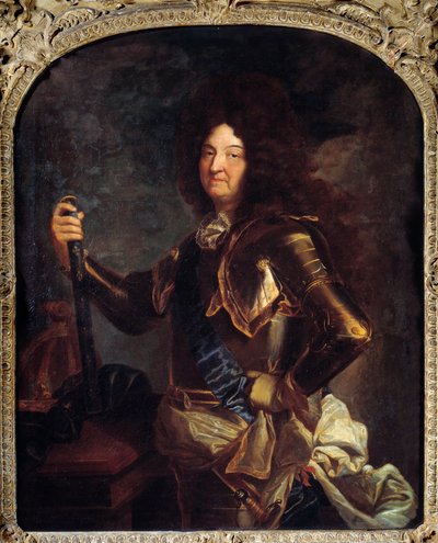 Ritratto del re di Francia Luigi XIV (1638-1715) in armatura da Hyacinthe Francois Rigaud
