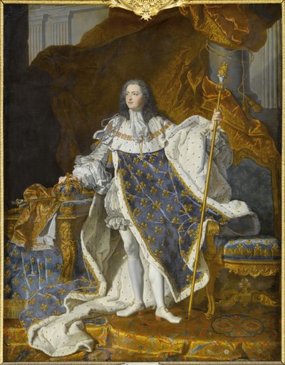 Ritratto di Luigi XV nel suo costume reale da Hyacinthe François Honoré Rigaud