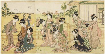 Festa di falconeria da Hyakusai Hisanobu Hyakusai Hisanobu